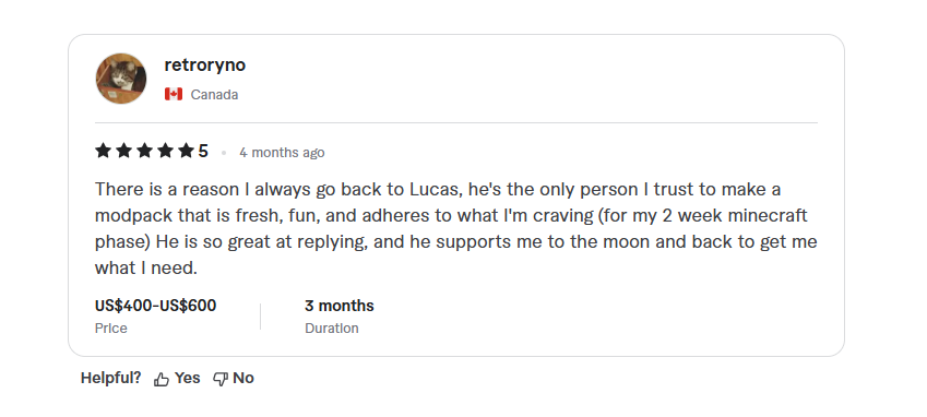 Verified Fiverr review 9